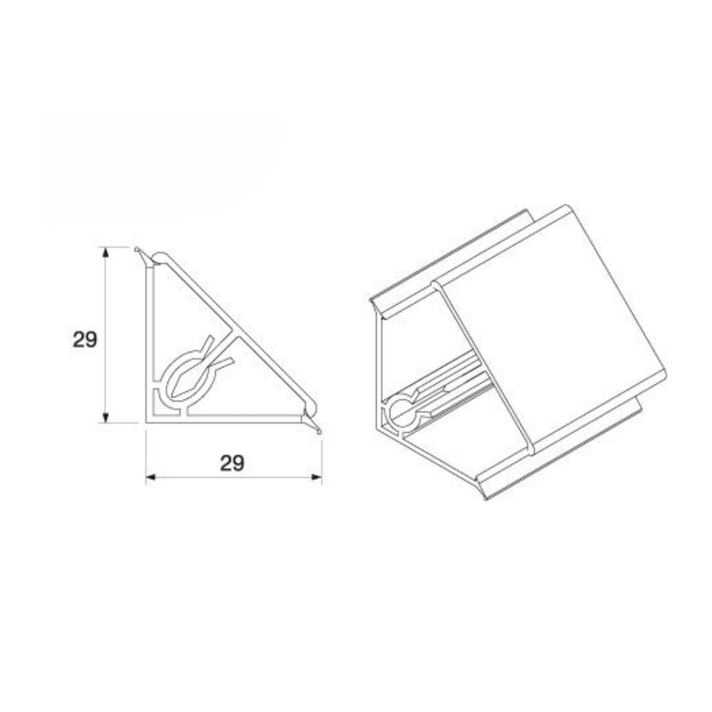 Alzatina triangolare in pvc rivestita in carta colore granito baveno