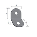 Angolino 0176 zincato 2 fori 16x2 Made in Italy