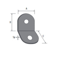 Angolino 0176 zincato 2 fori 16x2 Made in Italy