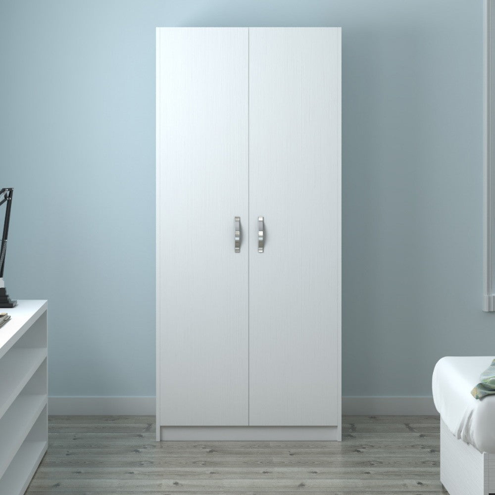 Armadio 247x58x90 due ante bianco frassinato