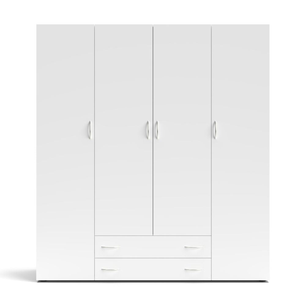 Armadio 4 ante 2 cassetti Seba 4 colore bianco