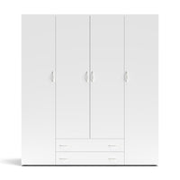 Armadio 4 ante 2 cassetti Seba 4 colore bianco