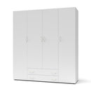 Armadio 4 ante 2 cassetti Seba 4 colore bianco