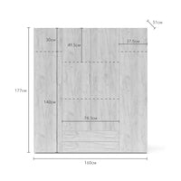 Armadio 4 ante 2 cassetti Seba 4 colore rovere sonoma