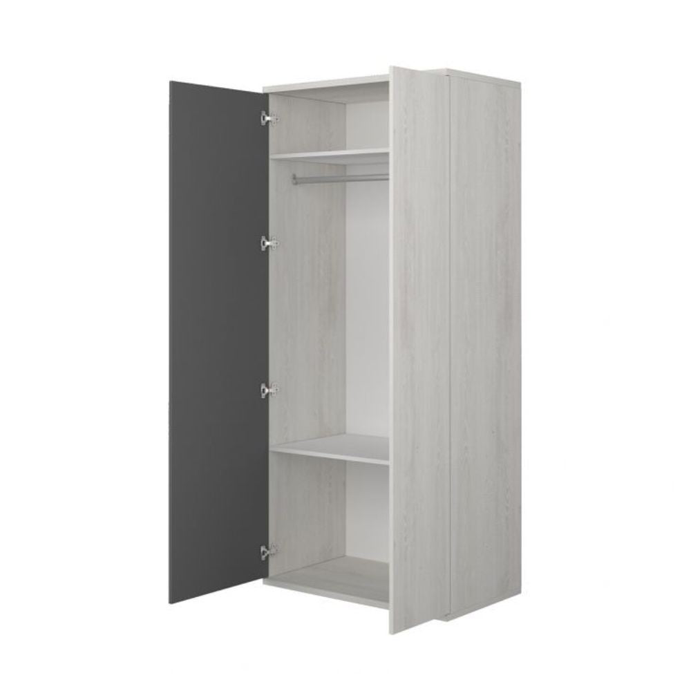 Armadio 90x52x223h 2 ante bianco consumato antracite