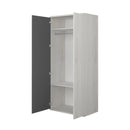 Armadio 90x52x223h 2 ante bianco consumato antracite