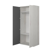 Armadio 90x52x223h 2 ante bianco consumato antracite