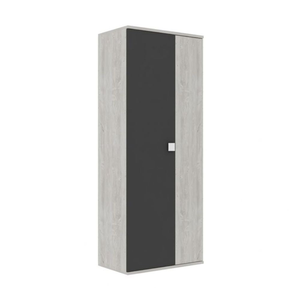 Armadio 90x52x223h 2 ante bianco consumato antracite