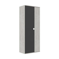 Armadio 90x52x223h 2 ante bianco consumato antracite