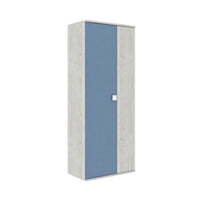 Armadio 90x52x223h 2 ante bianco consumato celeste