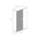 Armadio 90x52x223h 2 ante bianco consumato celeste