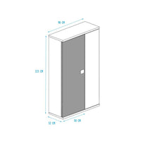 Armadio 90x52x223h 2 ante bianco consumato celeste