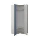 Armadio 98x96x223h angolare bianco consumato celeste