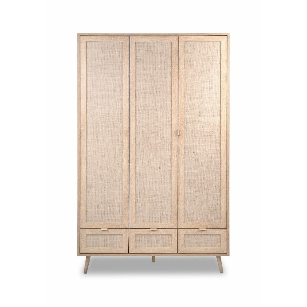 Armadio Bali 60B 3 ante e 3 cassetti effetto vimini