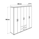 Armadio GRD4262023 rovere 6 ante e 2 cassetti