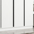 Armadio Kale 6 ante battenti colore bianco effetto cannettato