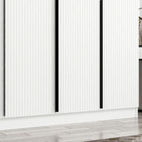 Armadio Kale 6 ante battenti colore bianco effetto cannettato