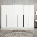 Armadio Kale 6 ante battenti colore bianco effetto cannettato