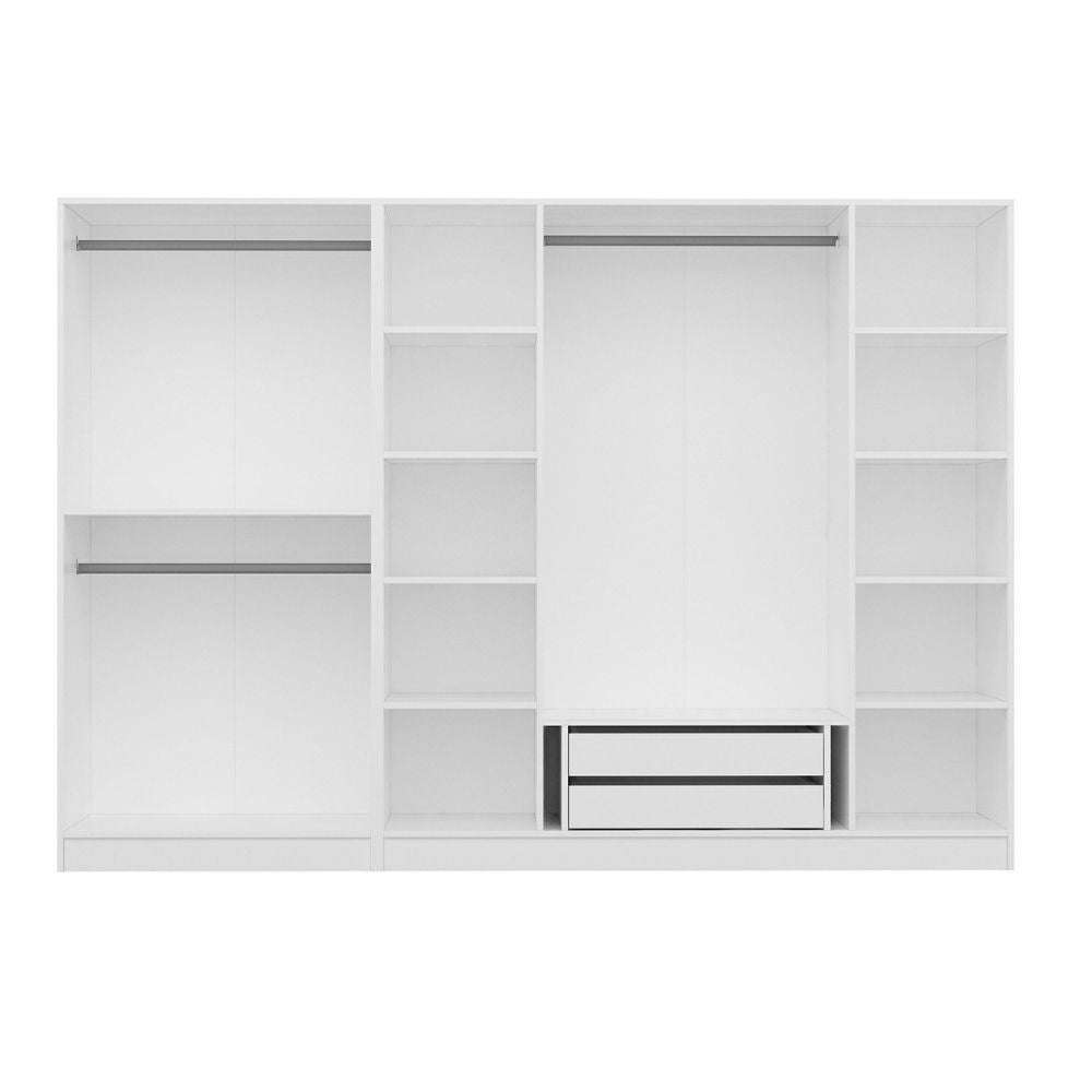Armadio Kale 6 ante battenti colore bianco effetto cannettato