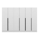 Armadio Kale 6 ante battenti colore bianco effetto cannettato