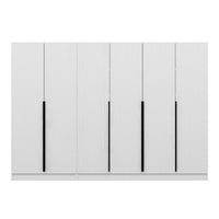 Armadio Kale 6 ante battenti colore bianco effetto cannettato