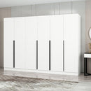 Armadio Kale 6 ante battenti colore bianco effetto cannettato
