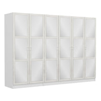 Armadio Kale colore bianco con 6 ante battenti a specchio