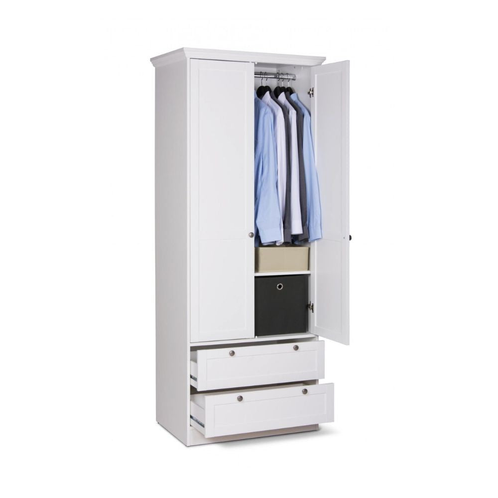 Armadio Landwood14 bianco due ante e due cassetti