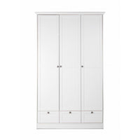 Armadio Landwood18 bianco tre ante e tre cassetti