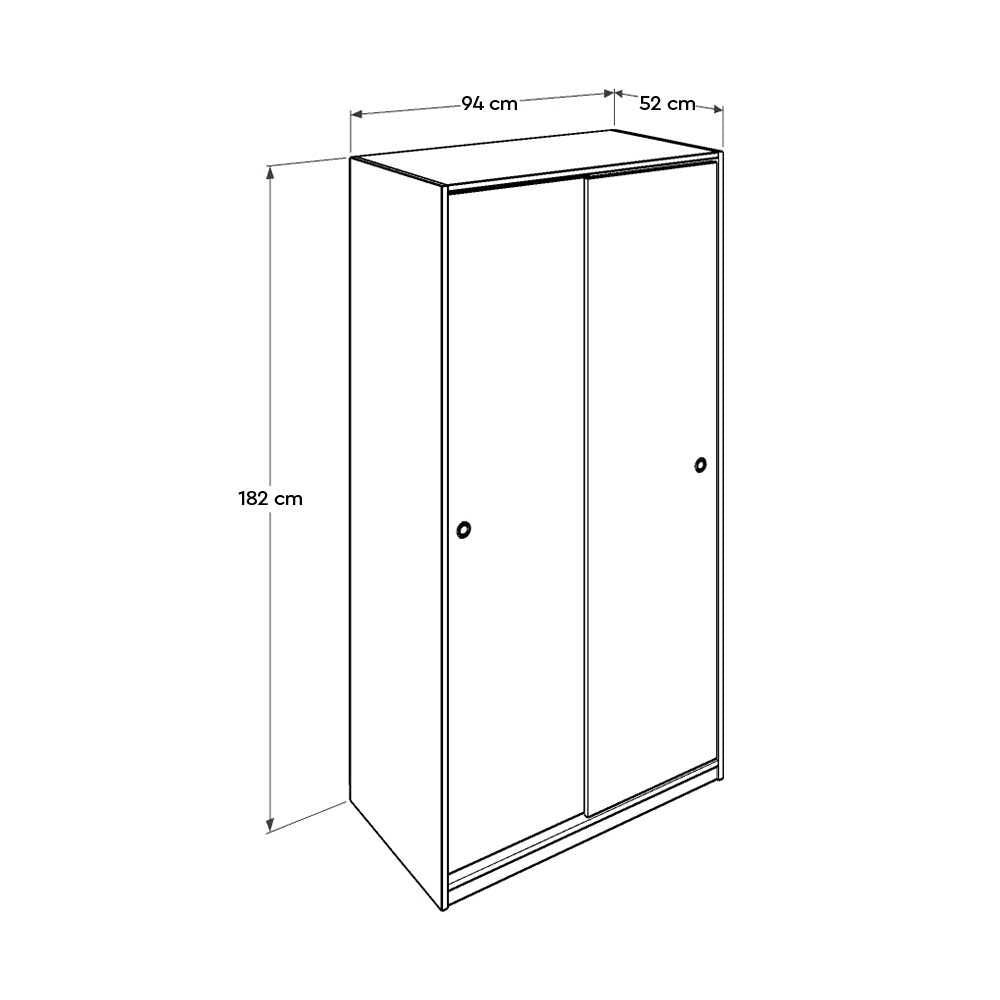 Armadio SWD4352023 solo ripiani rovere con ante scorrevoli