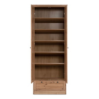 Armadio Timber 40A con 2 ante e 1 cassetto in rovere anticato con pomelli in metallo