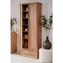 Armadio Timber 40A con 2 ante e 1 cassetto in rovere anticato con pomelli in metallo