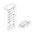 Armadio Timber 40A con 2 ante e 1 cassetto in rovere anticato con pomelli in metallo