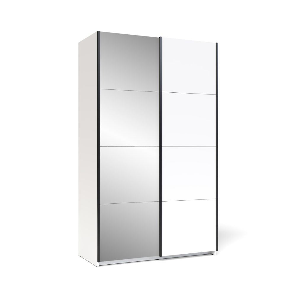 Armadio Zegna 120 2 ante scorrevoli con specchio colore bianco