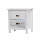 Comodino Romantica 2 cassetti in legno massiccio multicolor