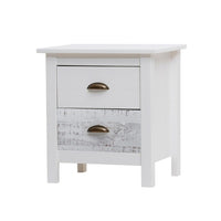 Comodino Romantica 2 cassetti in legno massiccio multicolor