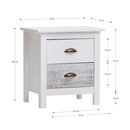 Comodino Romantica 2 cassetti in legno massiccio multicolor
