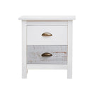 Comodino Romantica 2 cassetti in legno massiccio multicolor