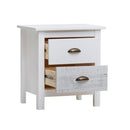 Comodino Romantica 2 cassetti in legno massiccio multicolor