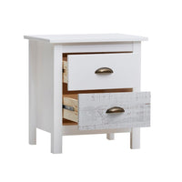 Comodino Romantica 2 cassetti in legno massiccio multicolor