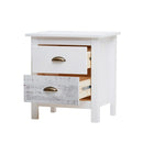 Comodino Romantica 2 cassetti in legno massiccio multicolor