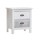 Comodino Romantica 2 cassetti in legno massiccio multicolor