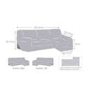 Copridivano Troya elastico penisola sinistra grigio bracciolo lungo 250/310