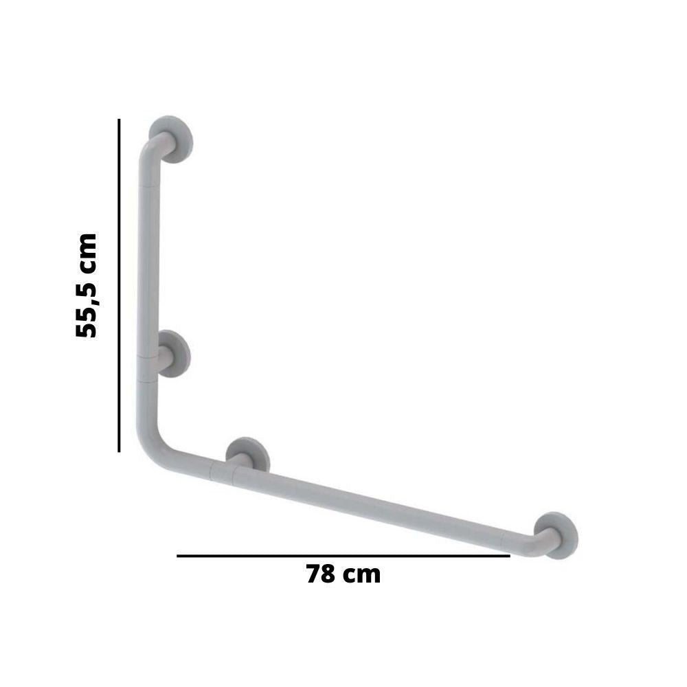 Corrimano angolare di sicurezza 78 x 55.5 cm per disabili colore bianco