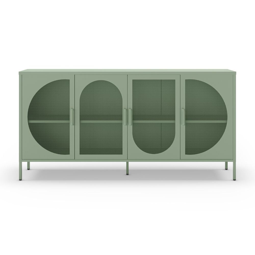 Credenza Tayra in metallo con 4 ante 160 cm. verde menta