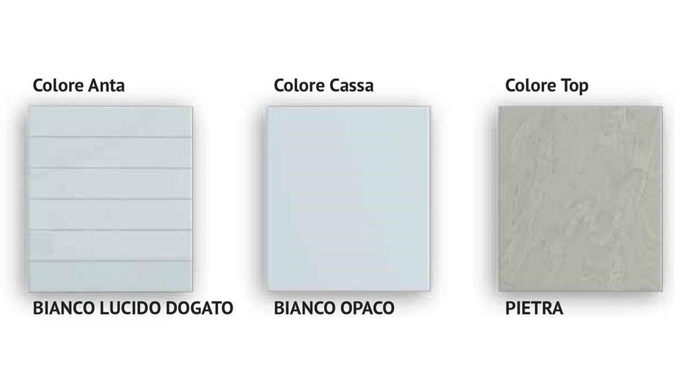Cucina Ade lusso 330 cm bianco lucido con elettrodomestici