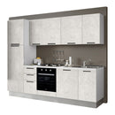 Cucina Folk 270x217 H con lavastoviglie in bianco spatolato