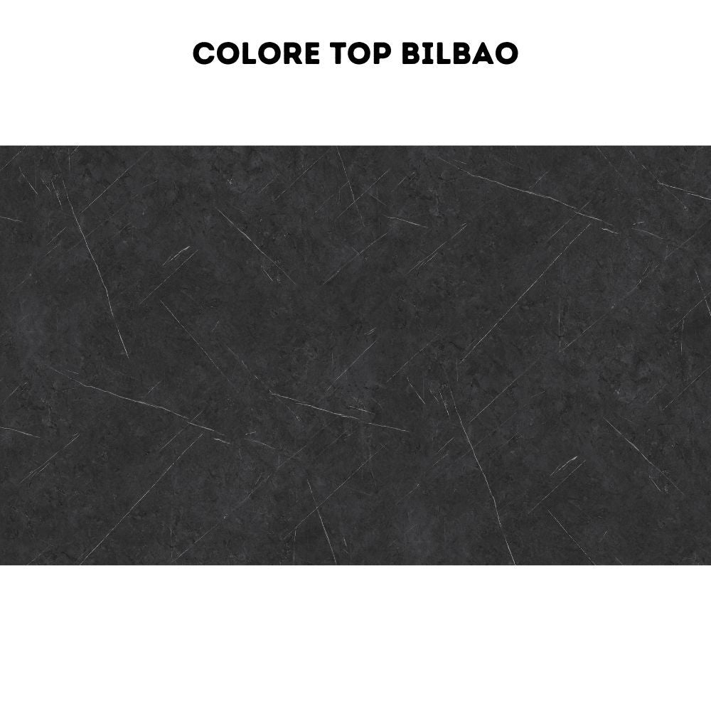 Cucina Iris Lusso 360 cm bianco opaco grigio antracite con elettrodomestici reversibile