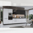 Cucina Iris Lusso 360 cm bianco opaco grigio antracite con elettrodomestici reversibile