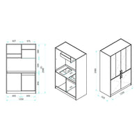 Cucina monoblocco Fold Evolution struttura e ante a libro rovere